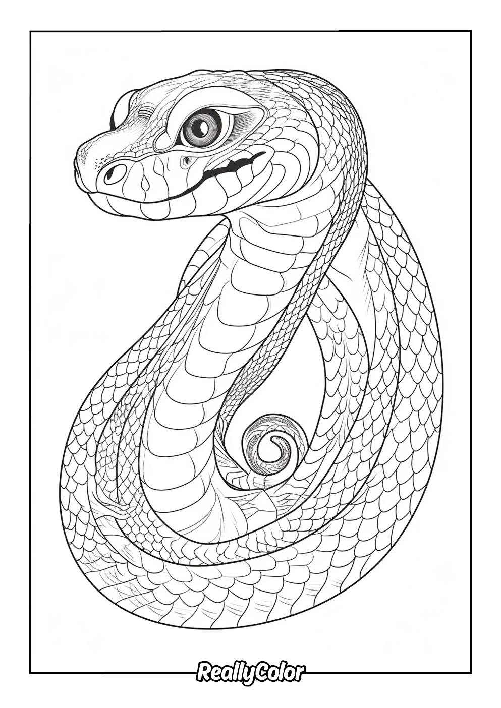 Printable cobra snake for coloring