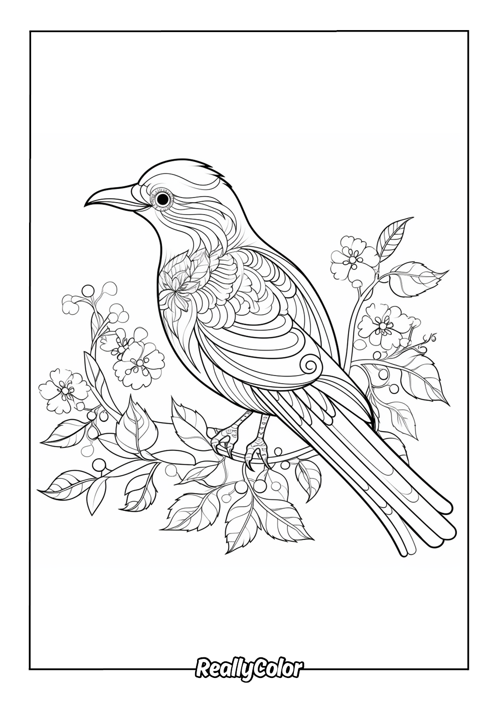 Printable coloring page of a bird
