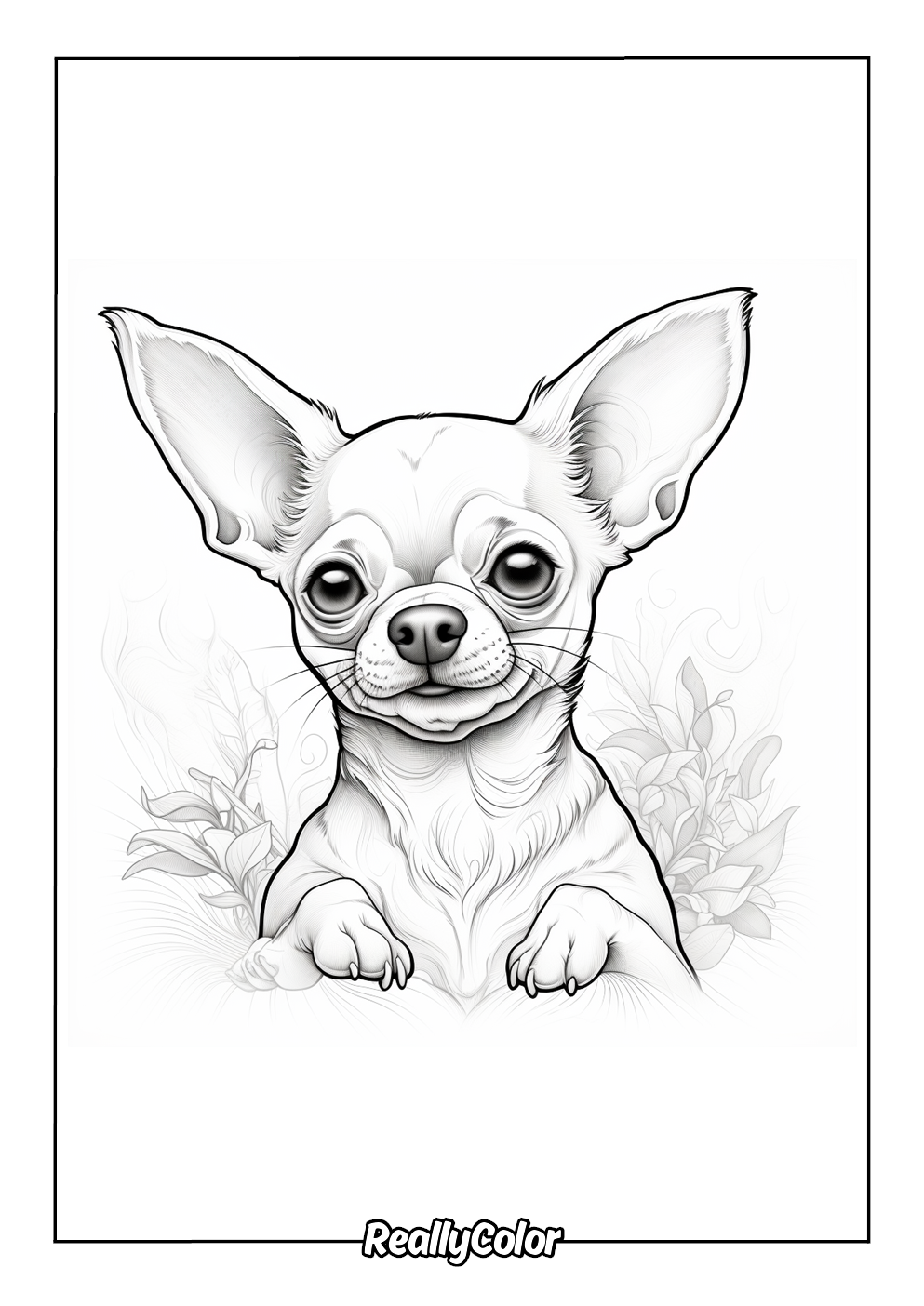 Printable coloring page of a chihuahua