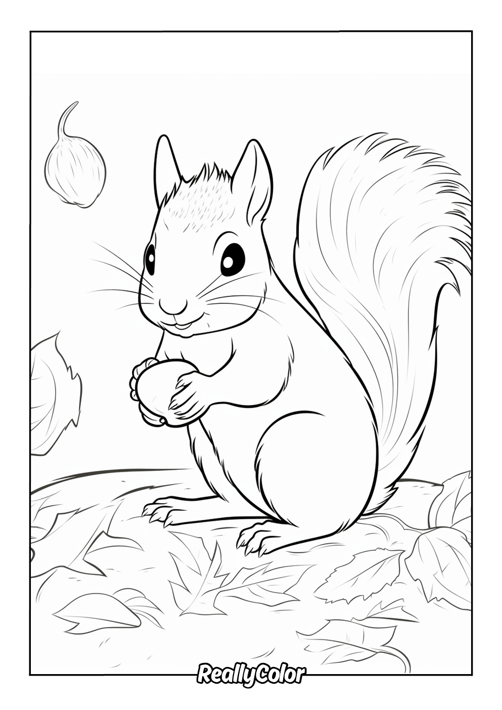 Printable coloring page of a chipmunk