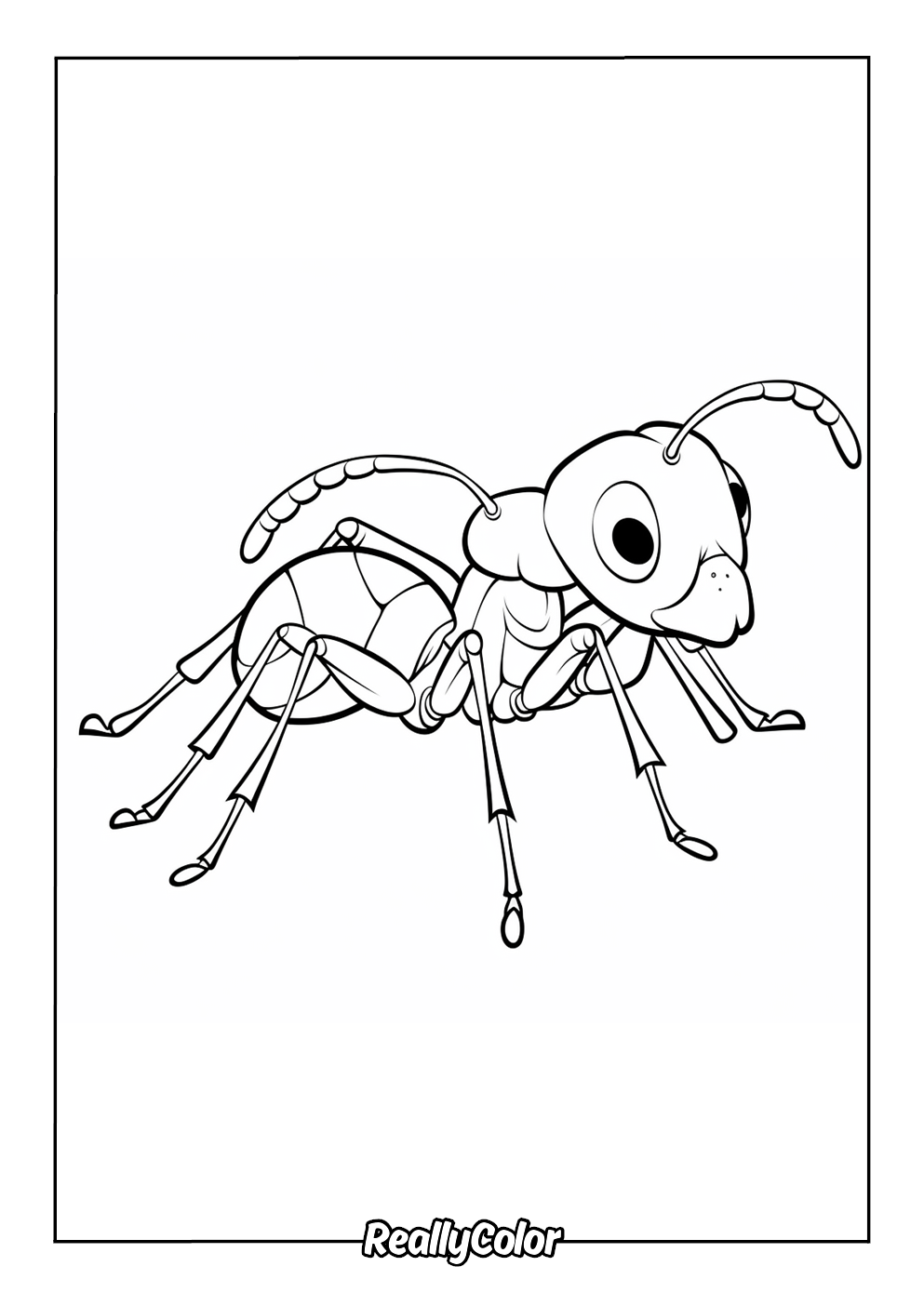 Printable coloring page of an ant