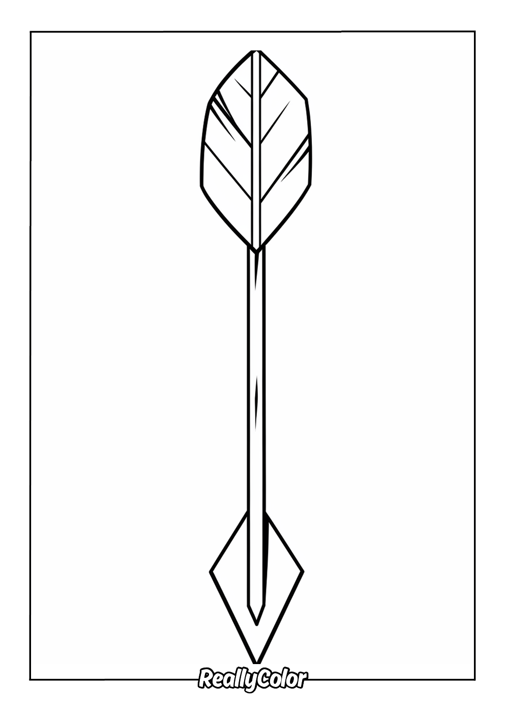 Printable coloring page of an arrow