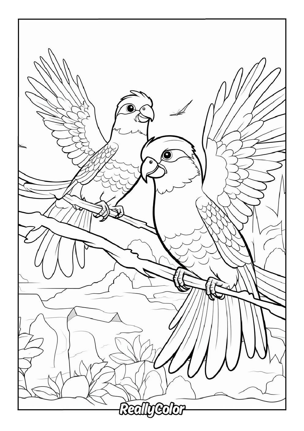 Printable cute bird coloring pages