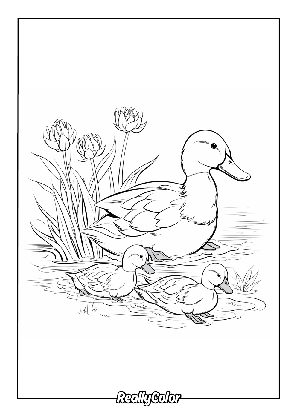 Printable duck coloring page