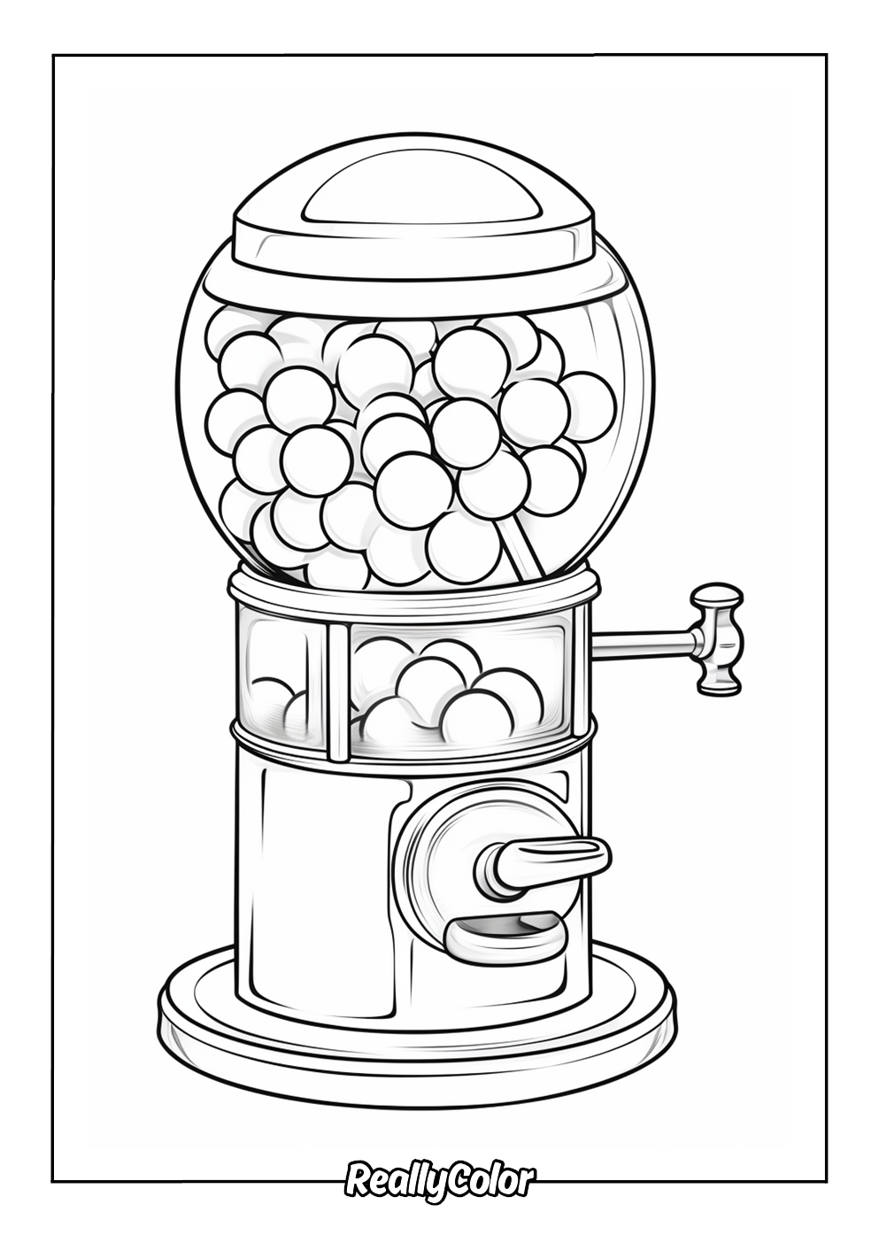 Printable gumball machine color page