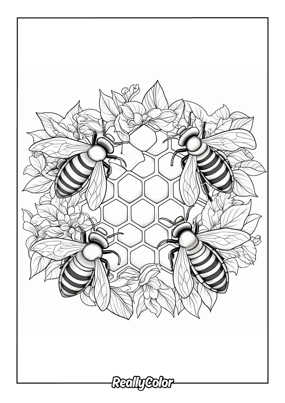 Printable honeycomb coloring page