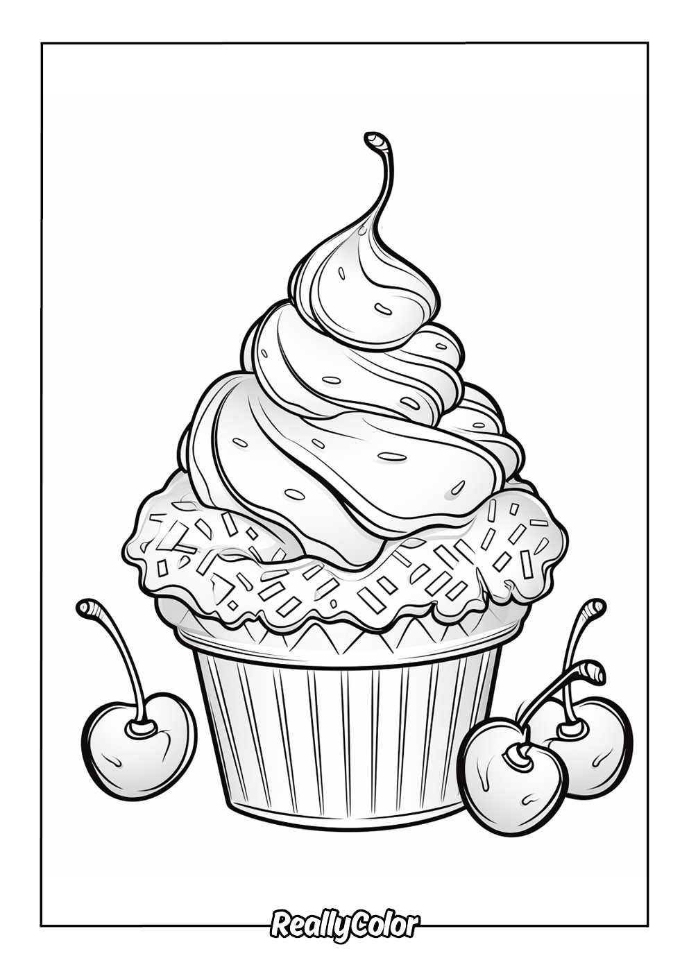 Printable ice cream coloring page