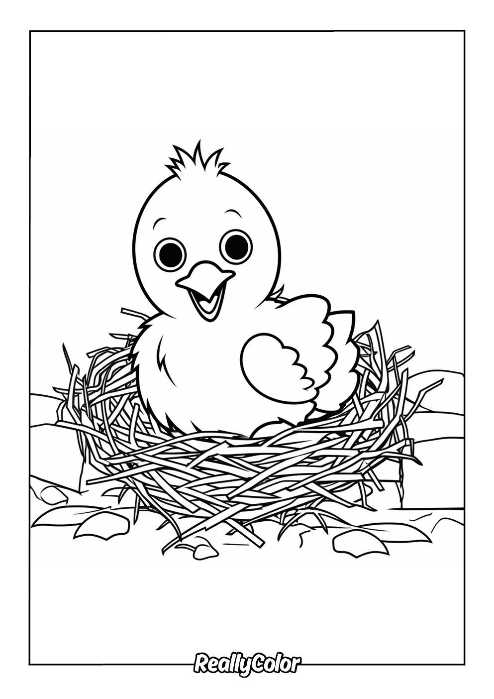 Printable little chick coloring page