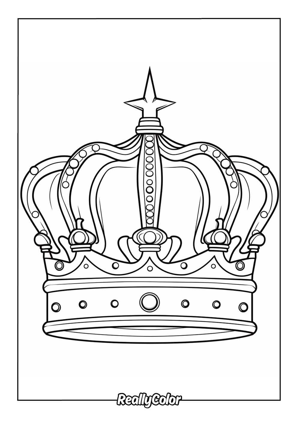 Printable luxurious crown coloring page