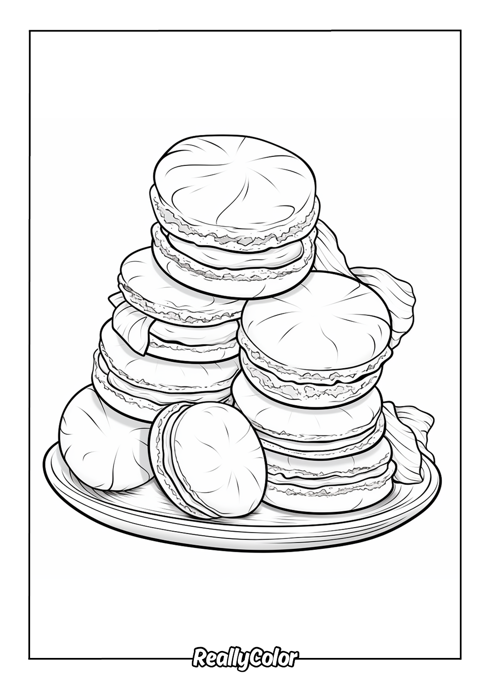 Printable macarons picture to color