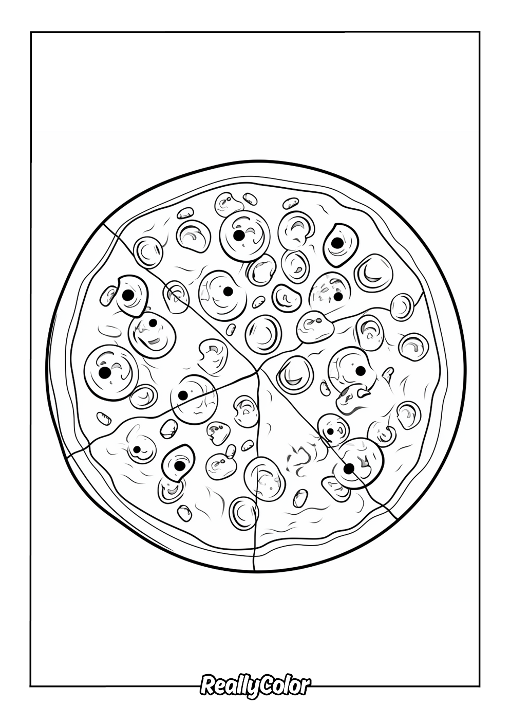 Printable pizza color page