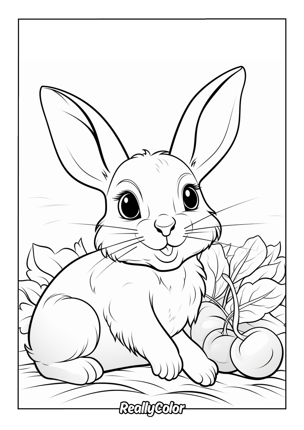 Printable simple bunny color page
