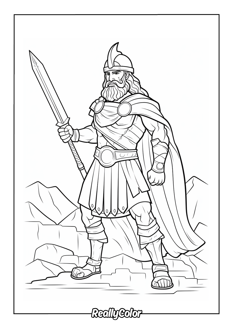 Printable viking color page