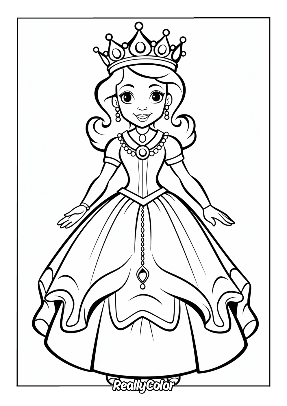 Queen coloring page for kids