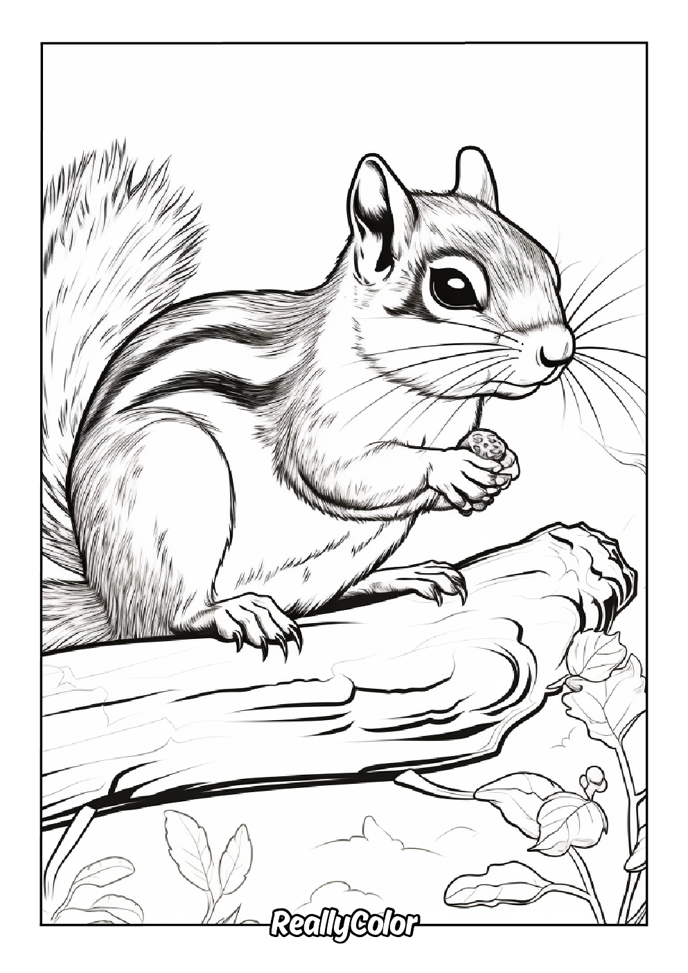 Real chipmunk color page