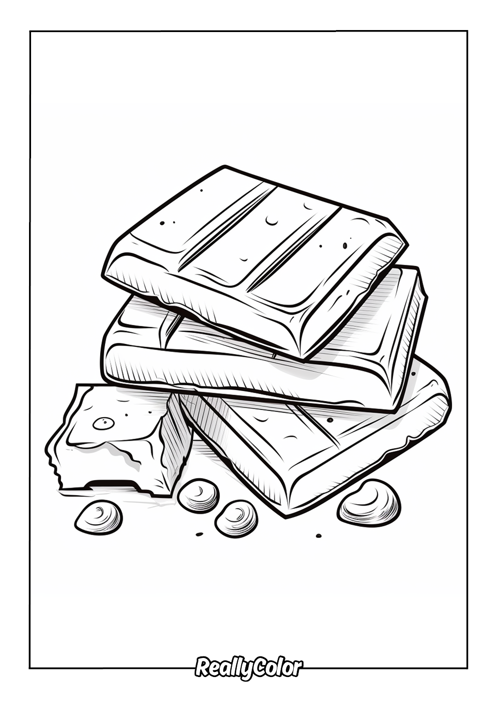 Realistic chocolate coloring page