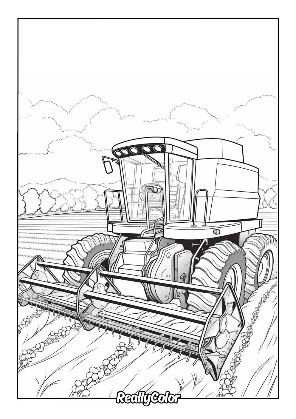 Realistic combine coloring page