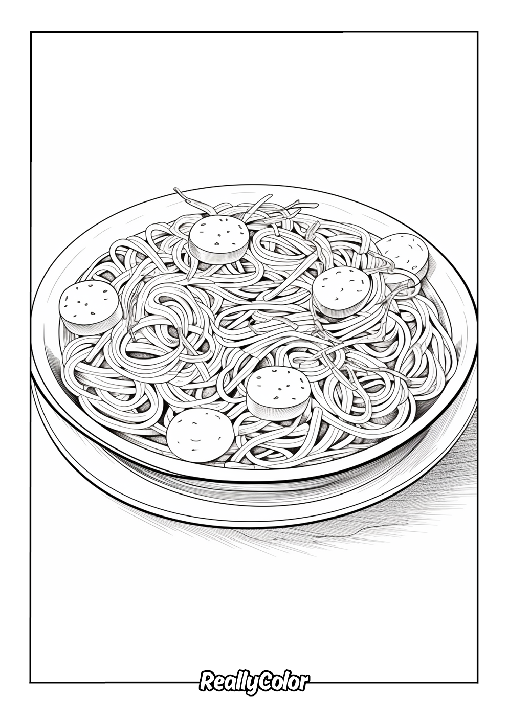 Realistic pasta color page