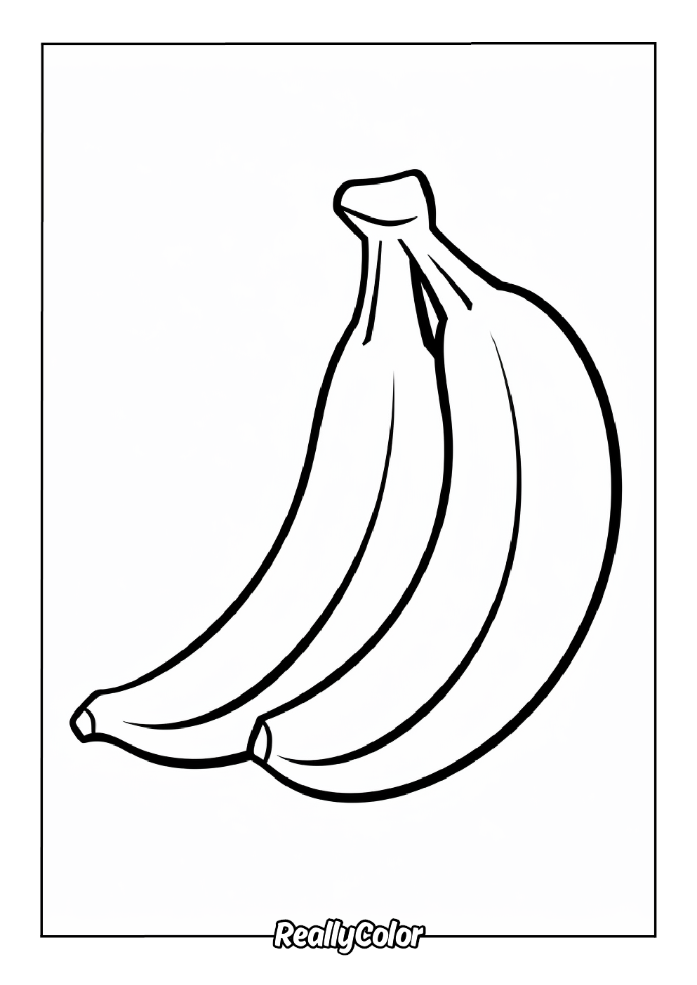 Simple banana color page for kids