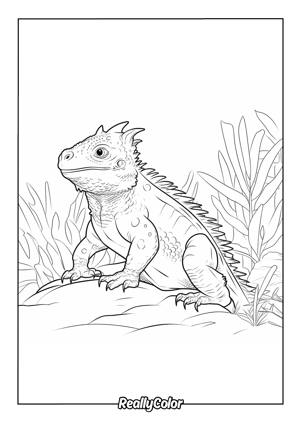 Simple bearded dragon color page