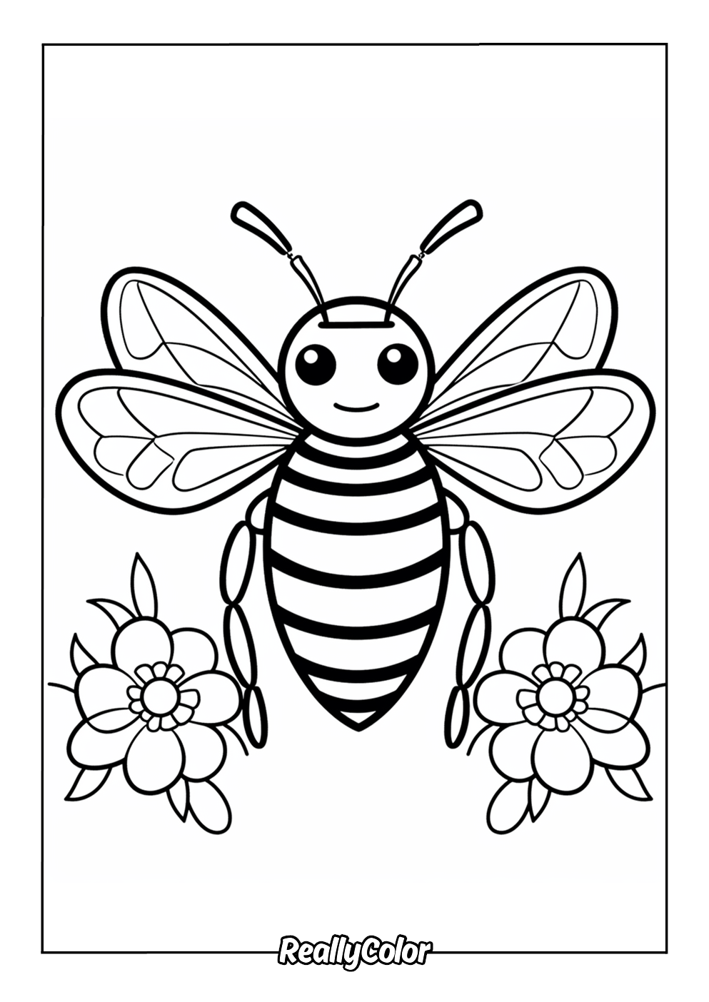 Simple bee color page