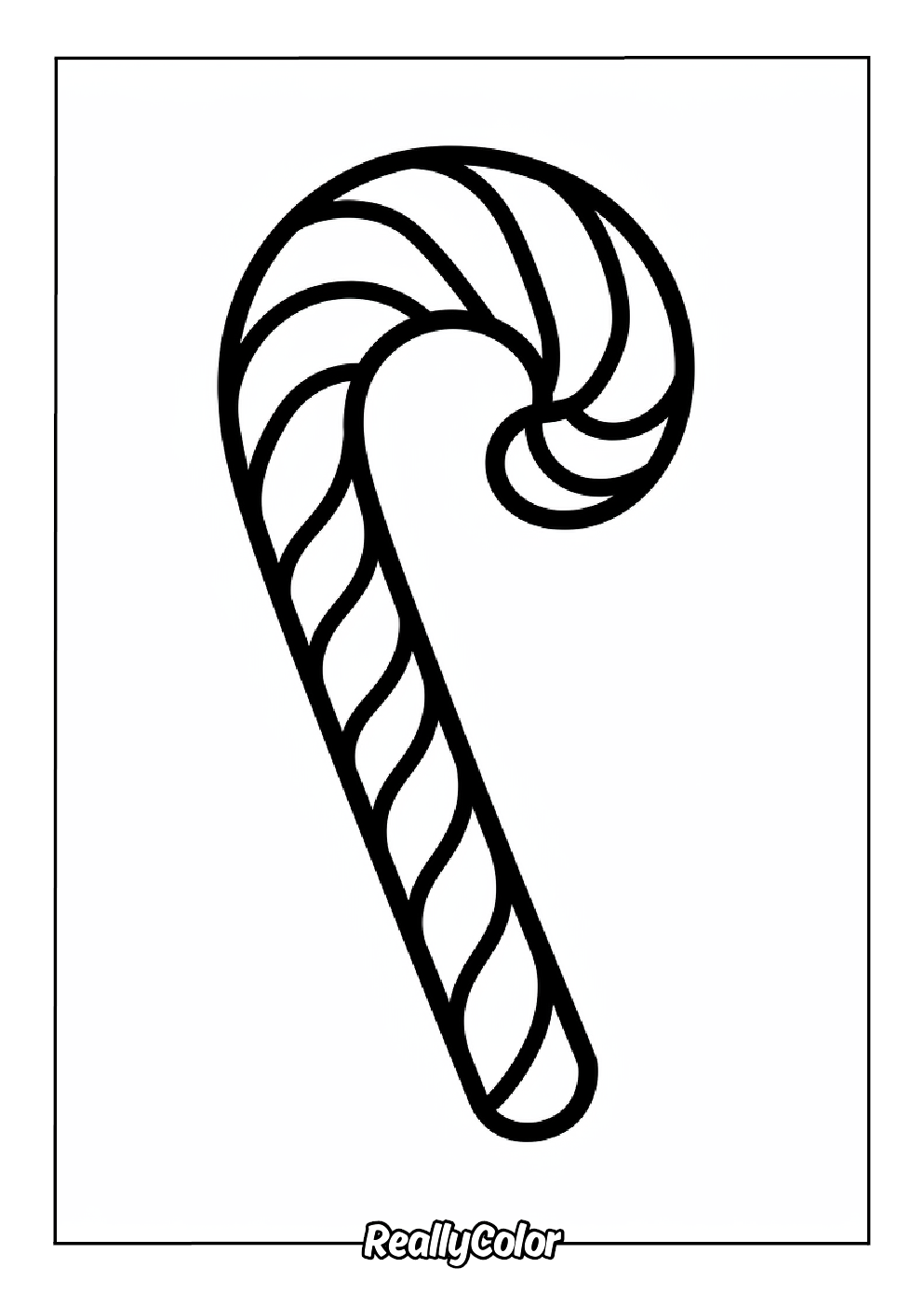 Simple candy cane coloring page