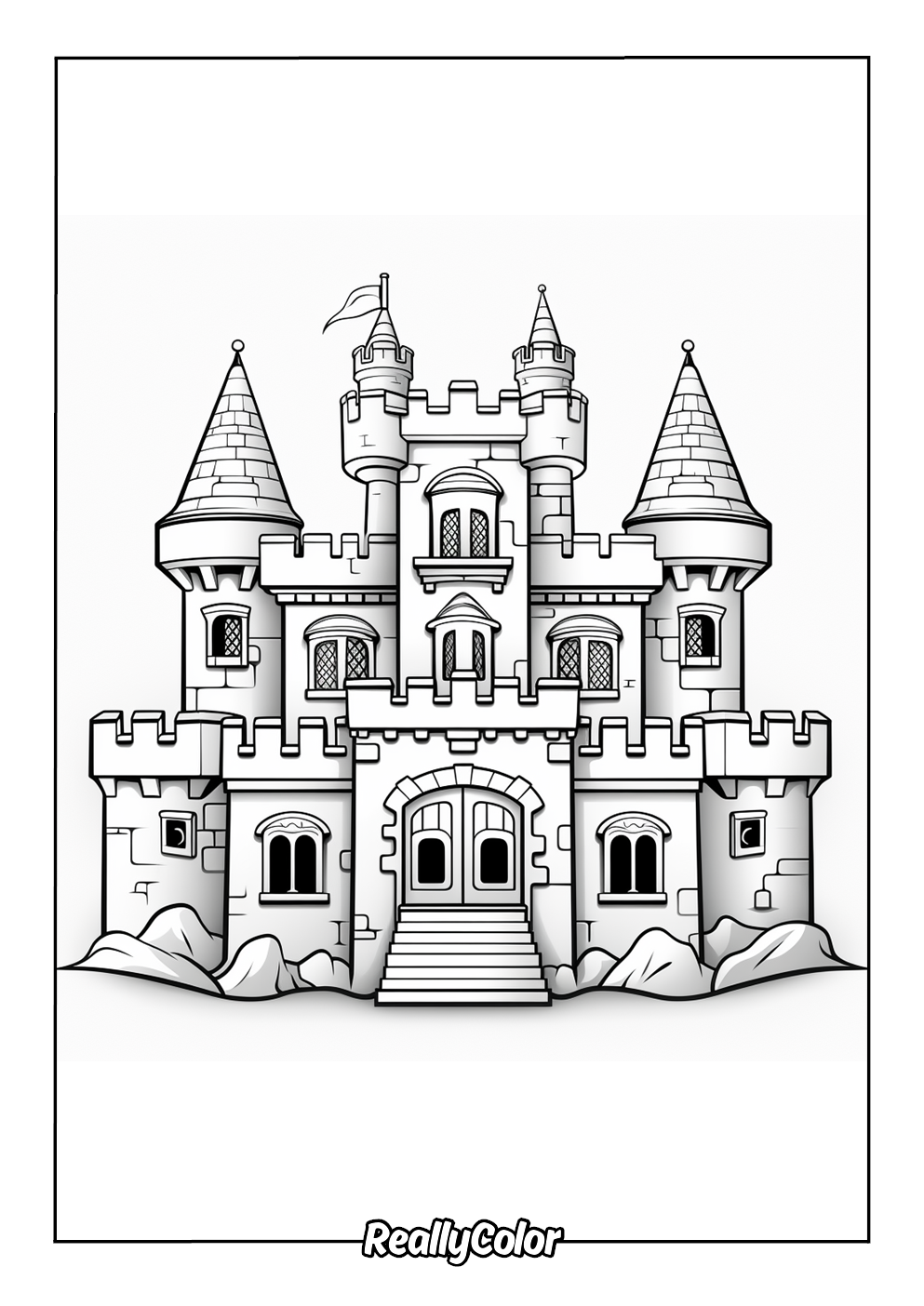 Simple castle color page