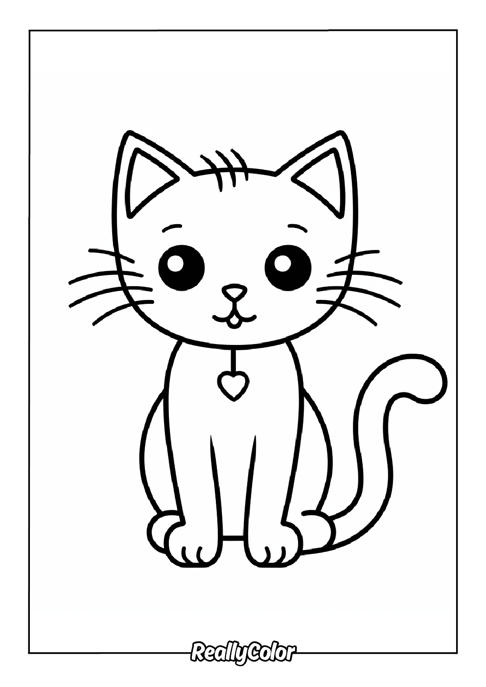 Simple cat easy to color