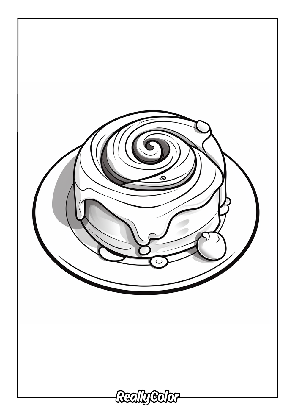 Simple cinnamon roll coloring page
