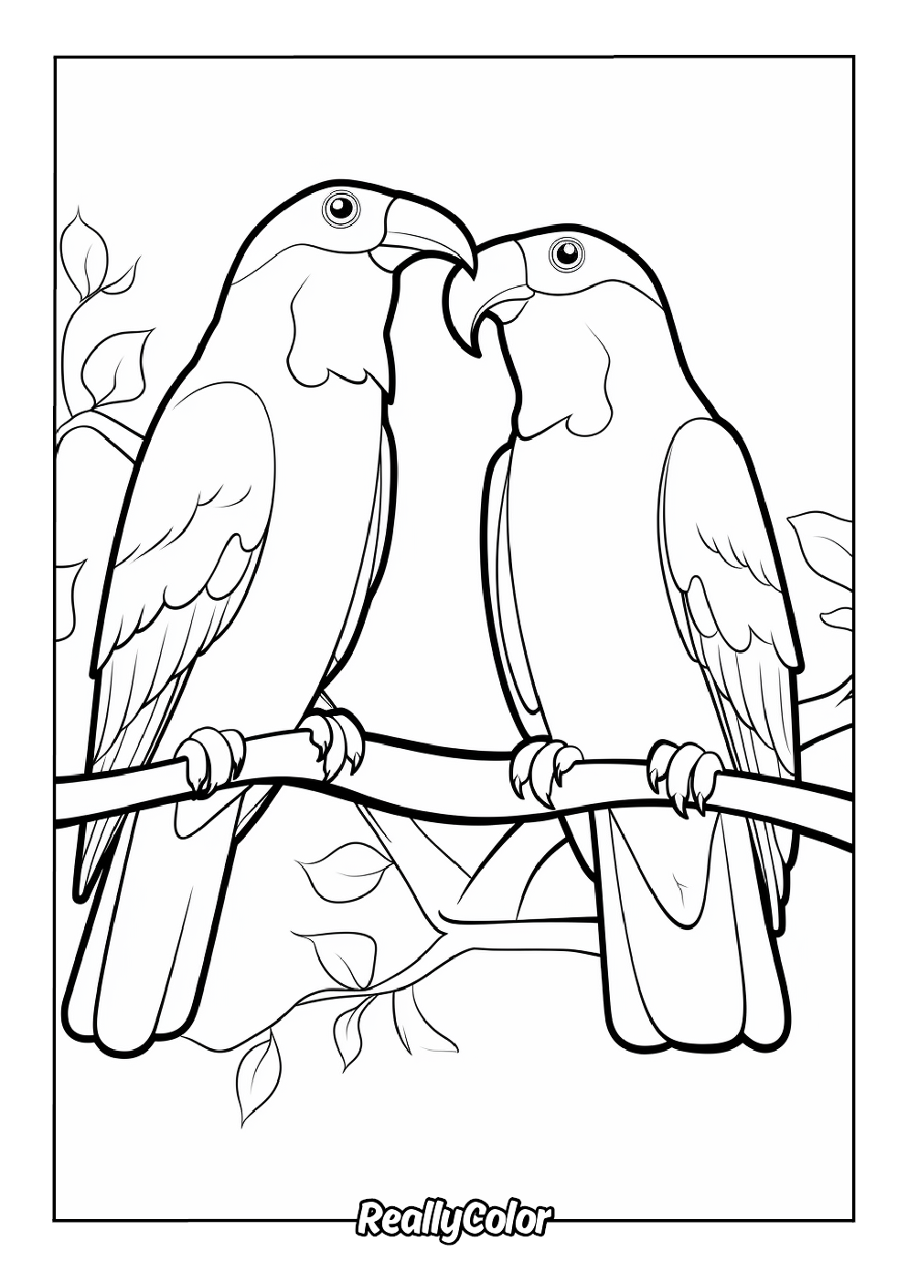 Simple coloring page of birds