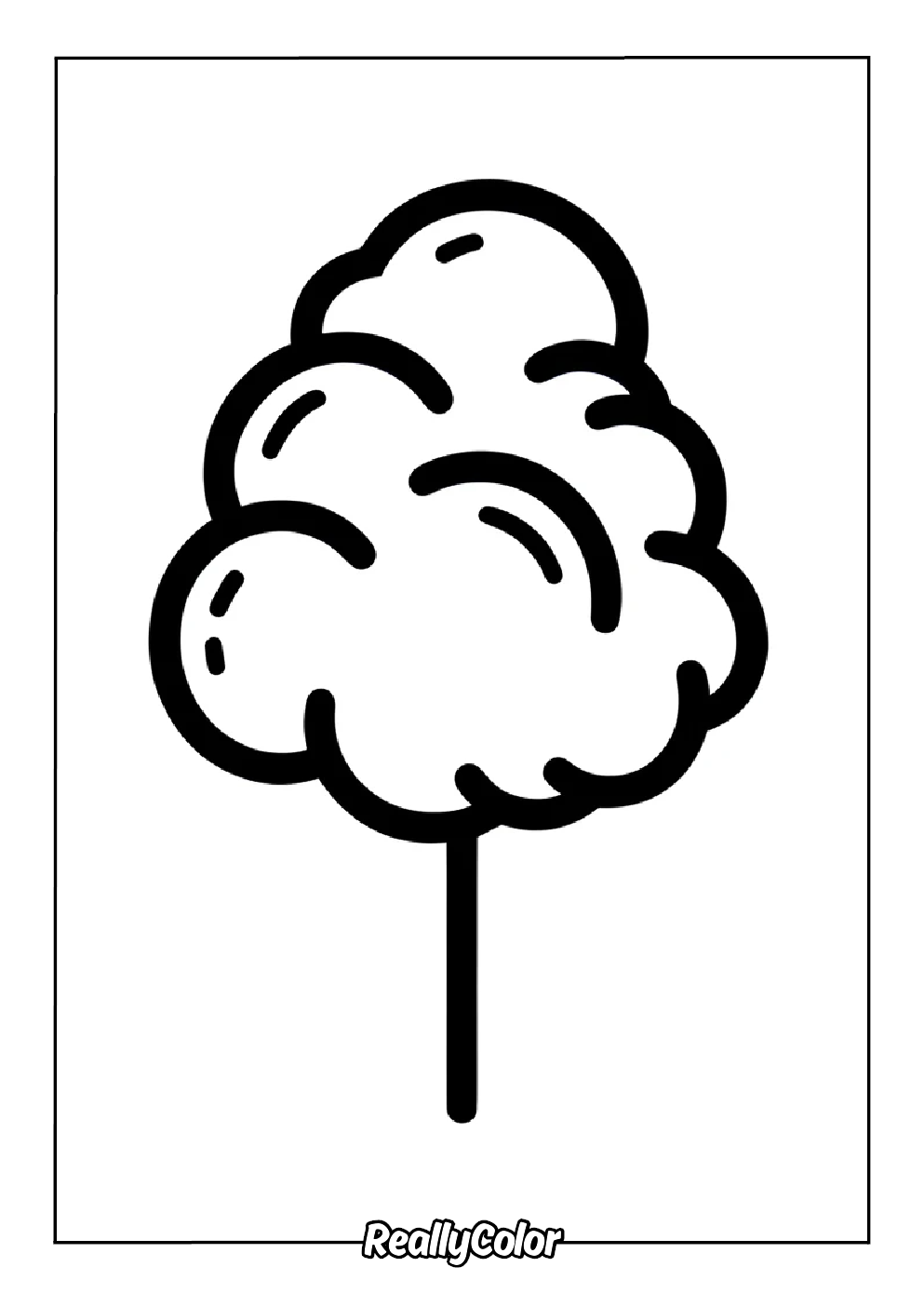 Simple cotton candy coloring page