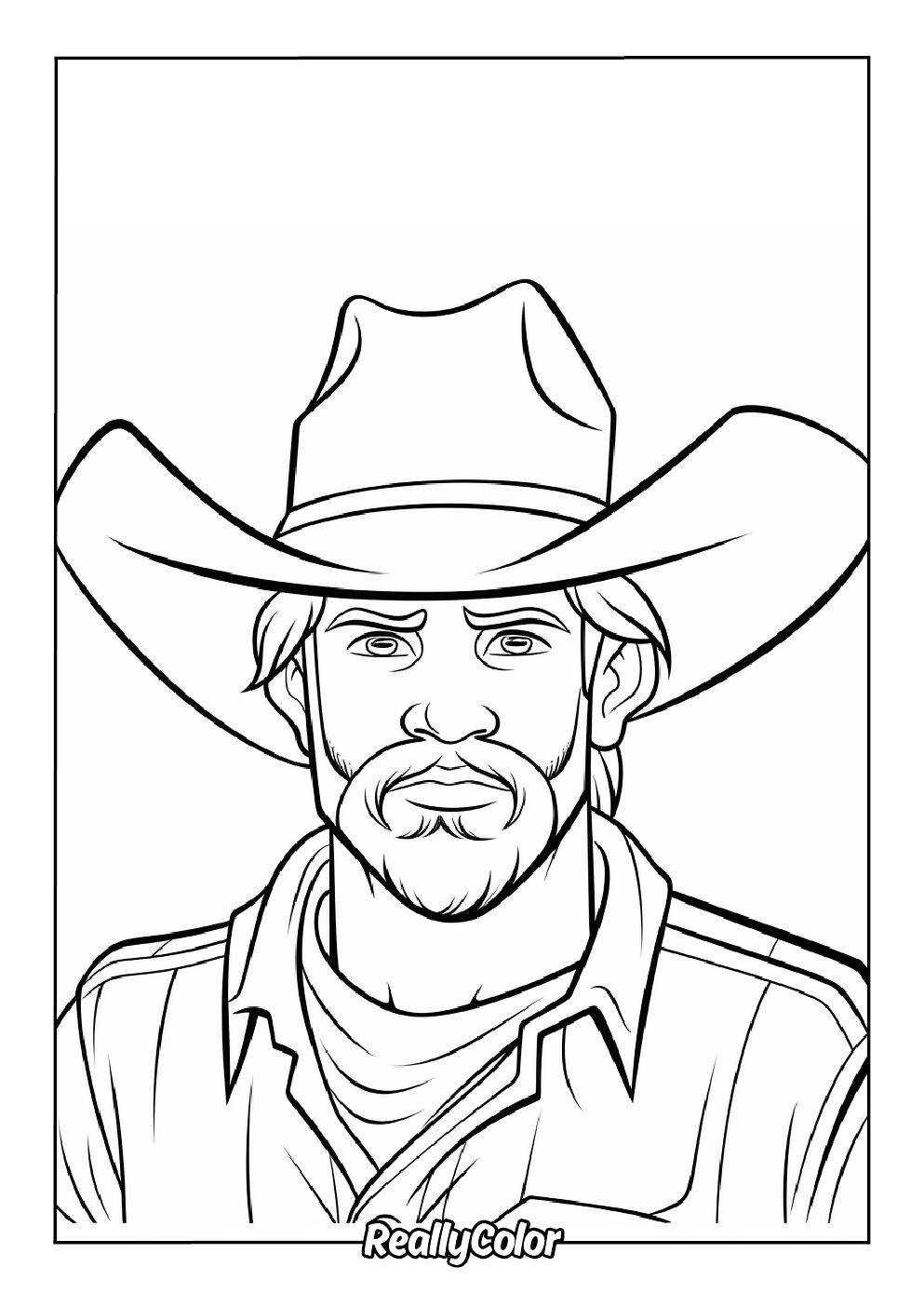 Simple cowboy color page