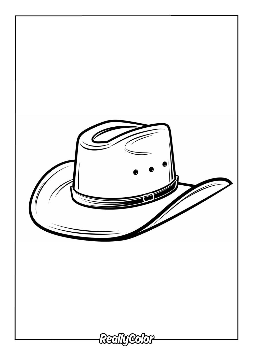 Simple cowboy hat coloring page