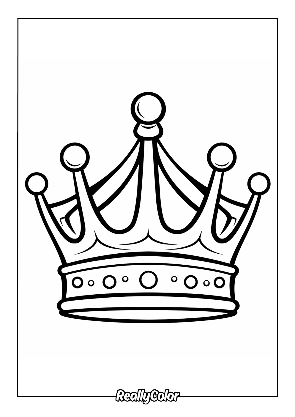 Simple crown color page for kids