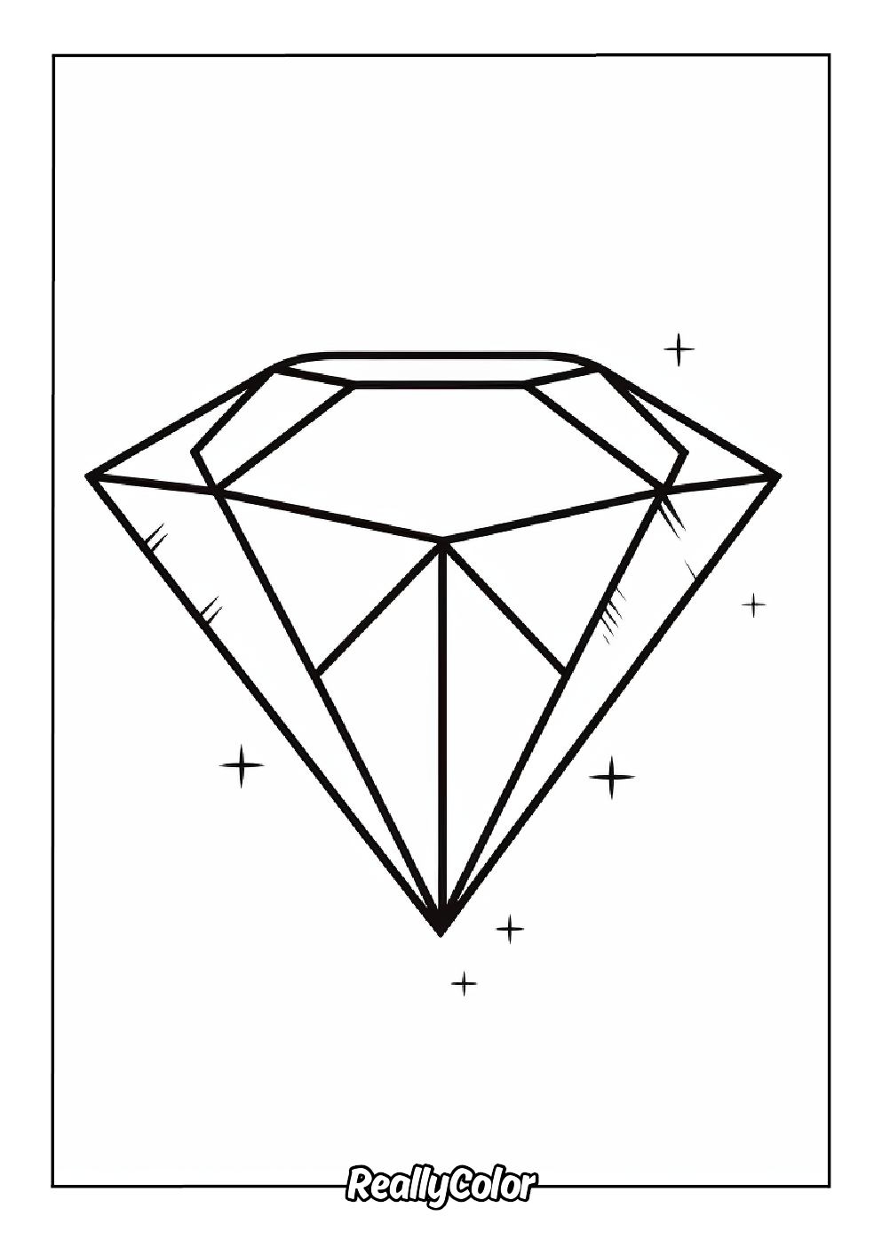 Simple diamond coloring page