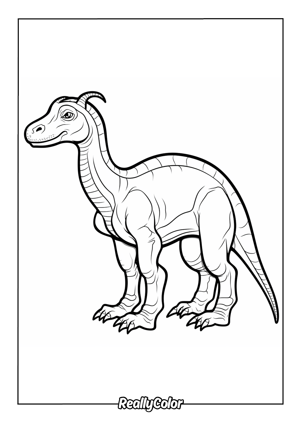 Simple dinosaur color page for kids