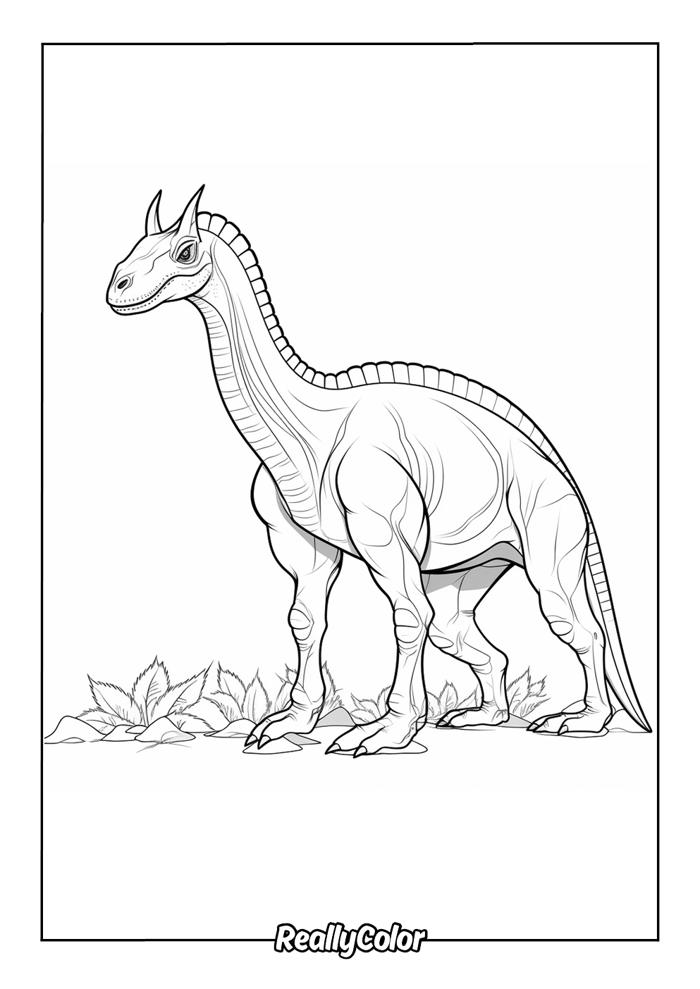 Simple dinosaur coloring page