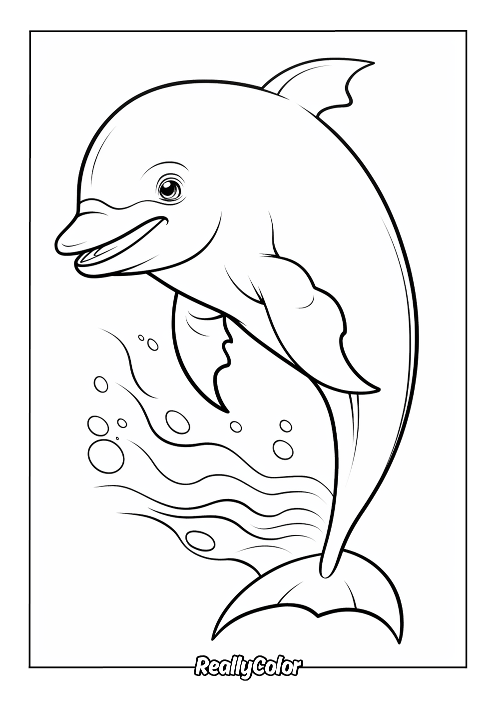 Simple dolphin easy to color