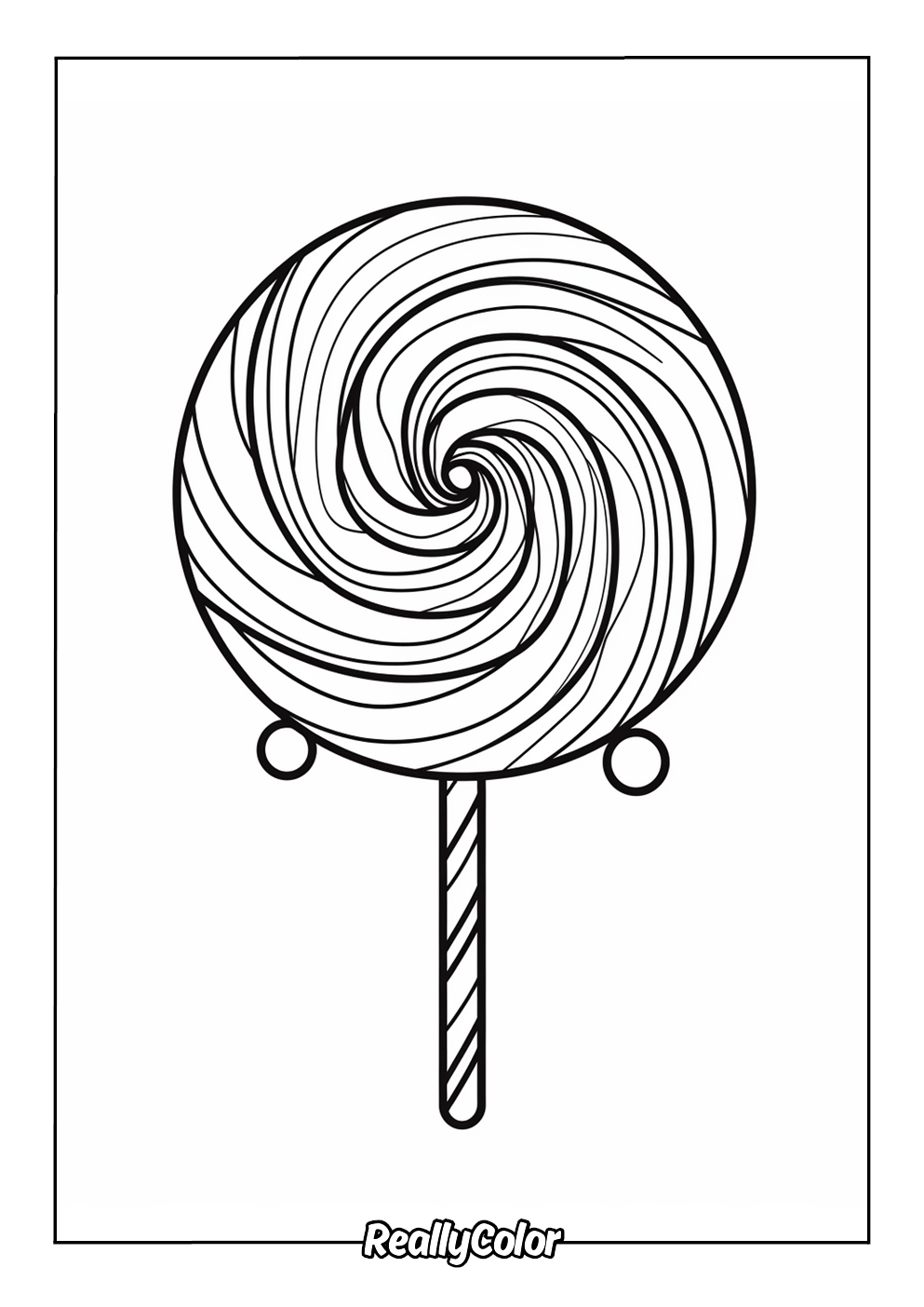 Simple lollipop coloring page for kids