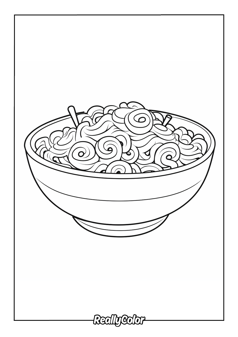 Simple pasta coloring page