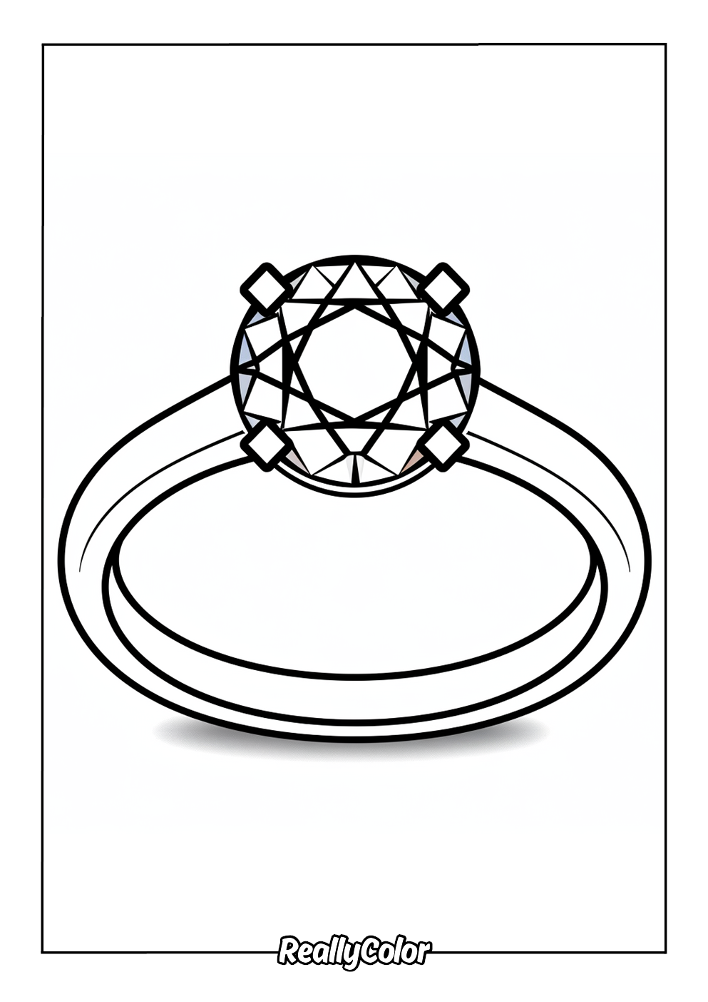 Simple ring coloring page for kids
