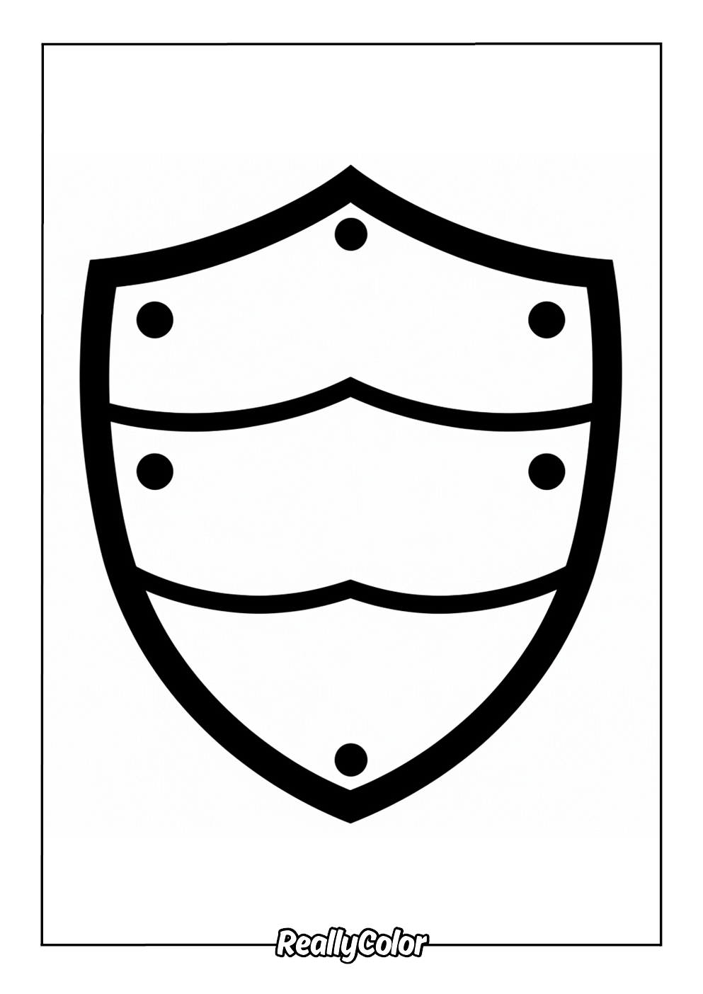Simple shield coloring page for kids