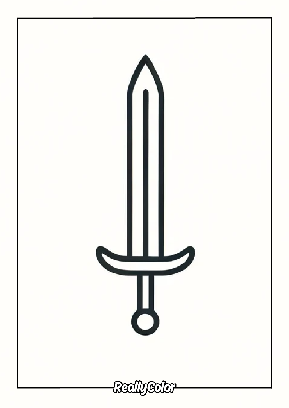 Simple sword coloring page for kids