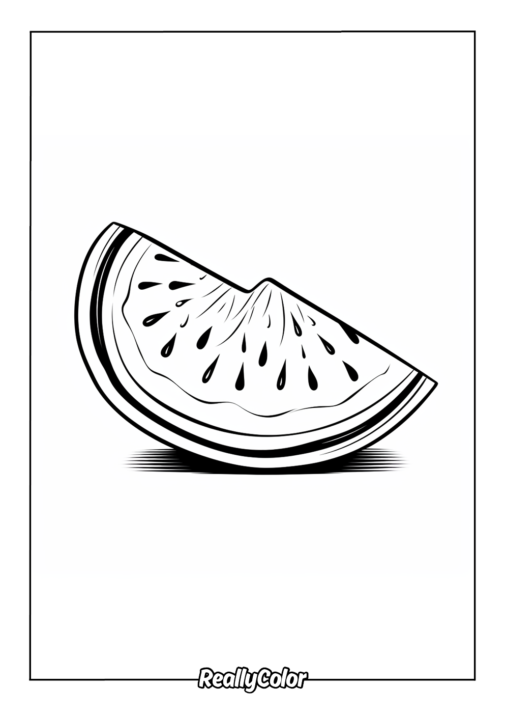 Simple watermelon coloring page