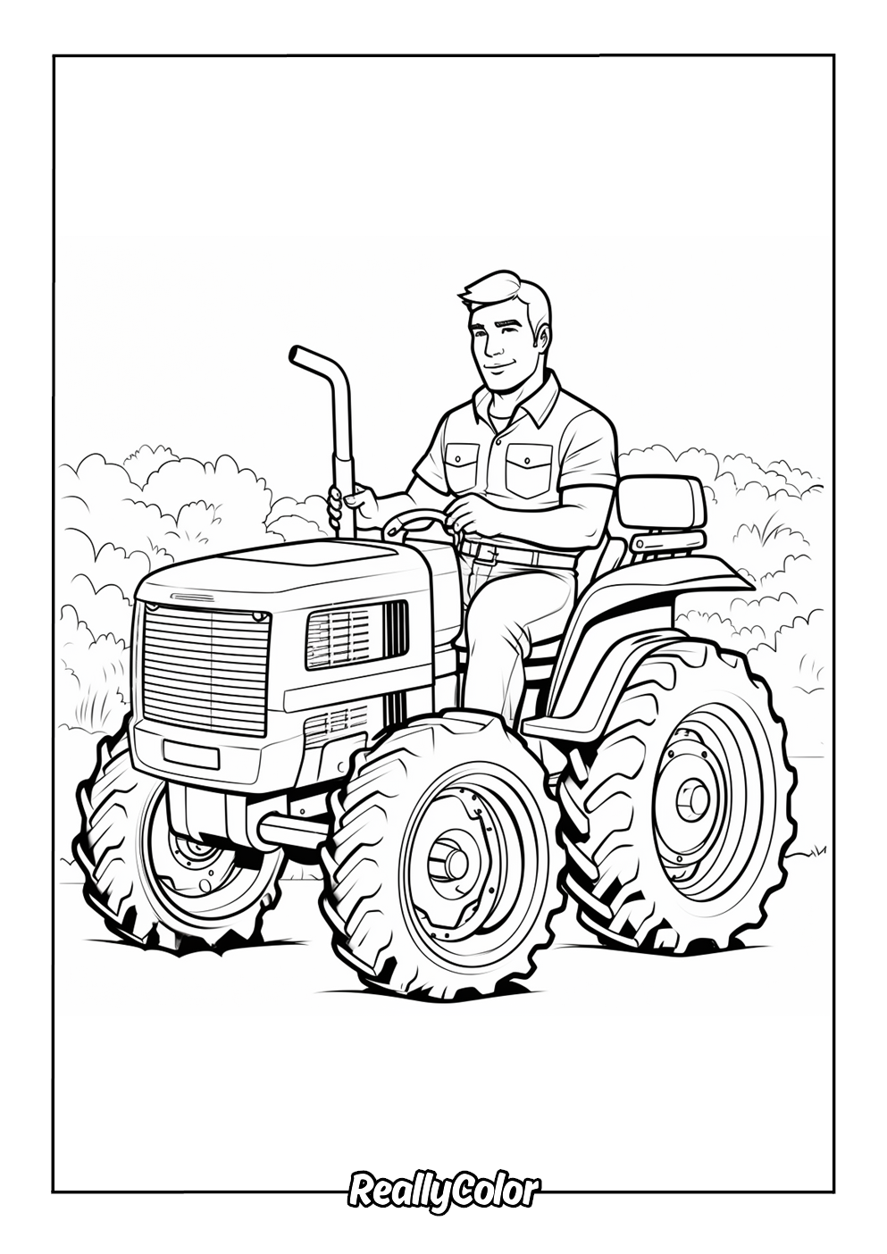 Small tractor color page