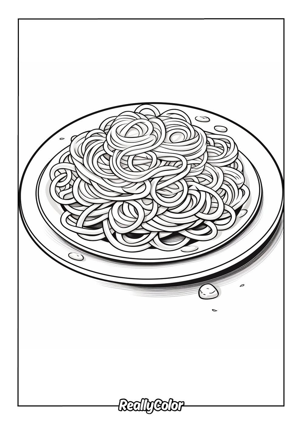 Spaghetti coloring page