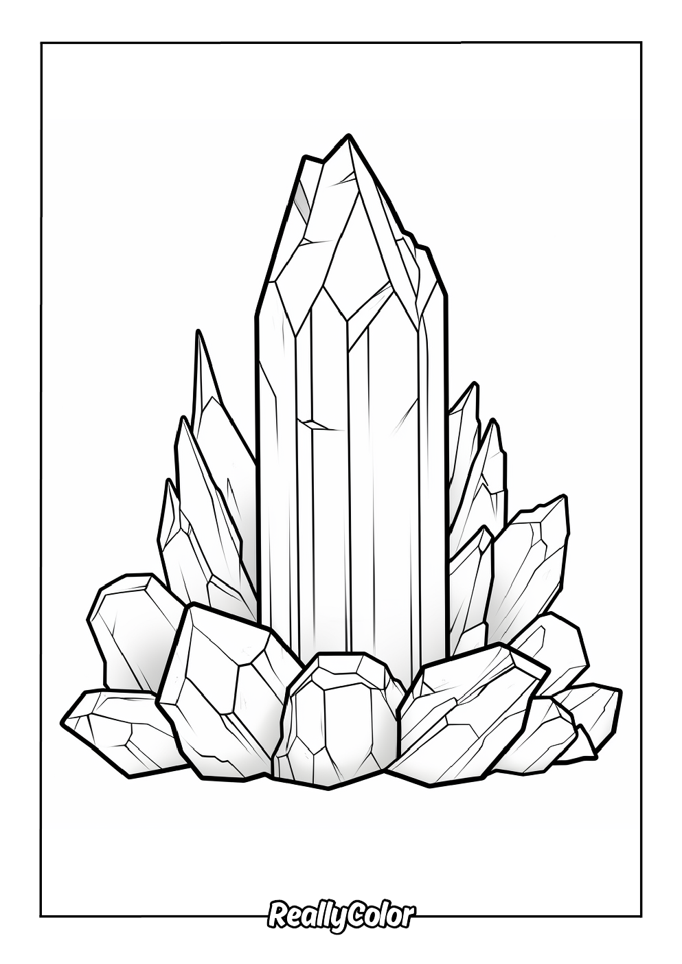 Sparkling crystal coloring page