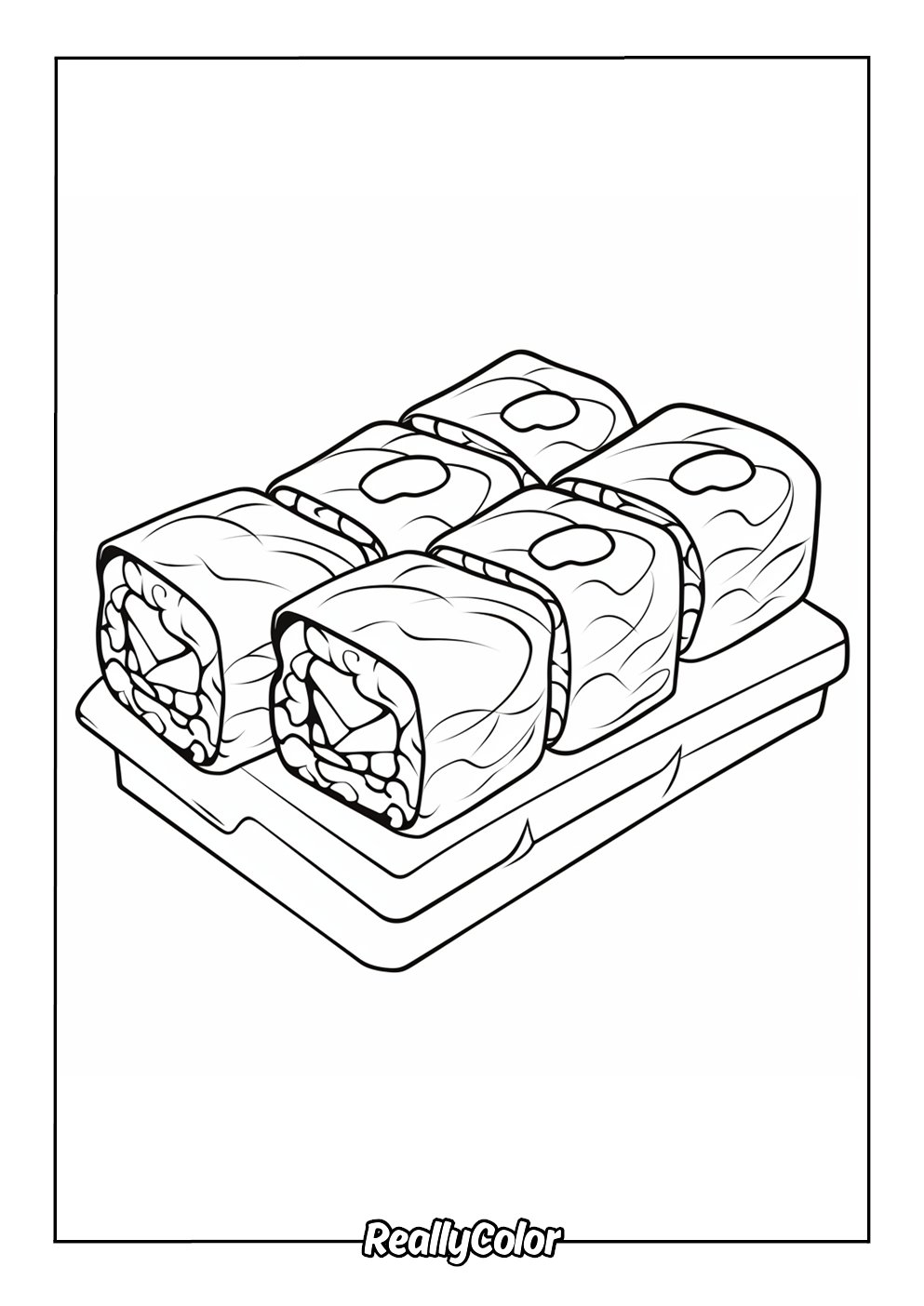 Sushi color page for kids