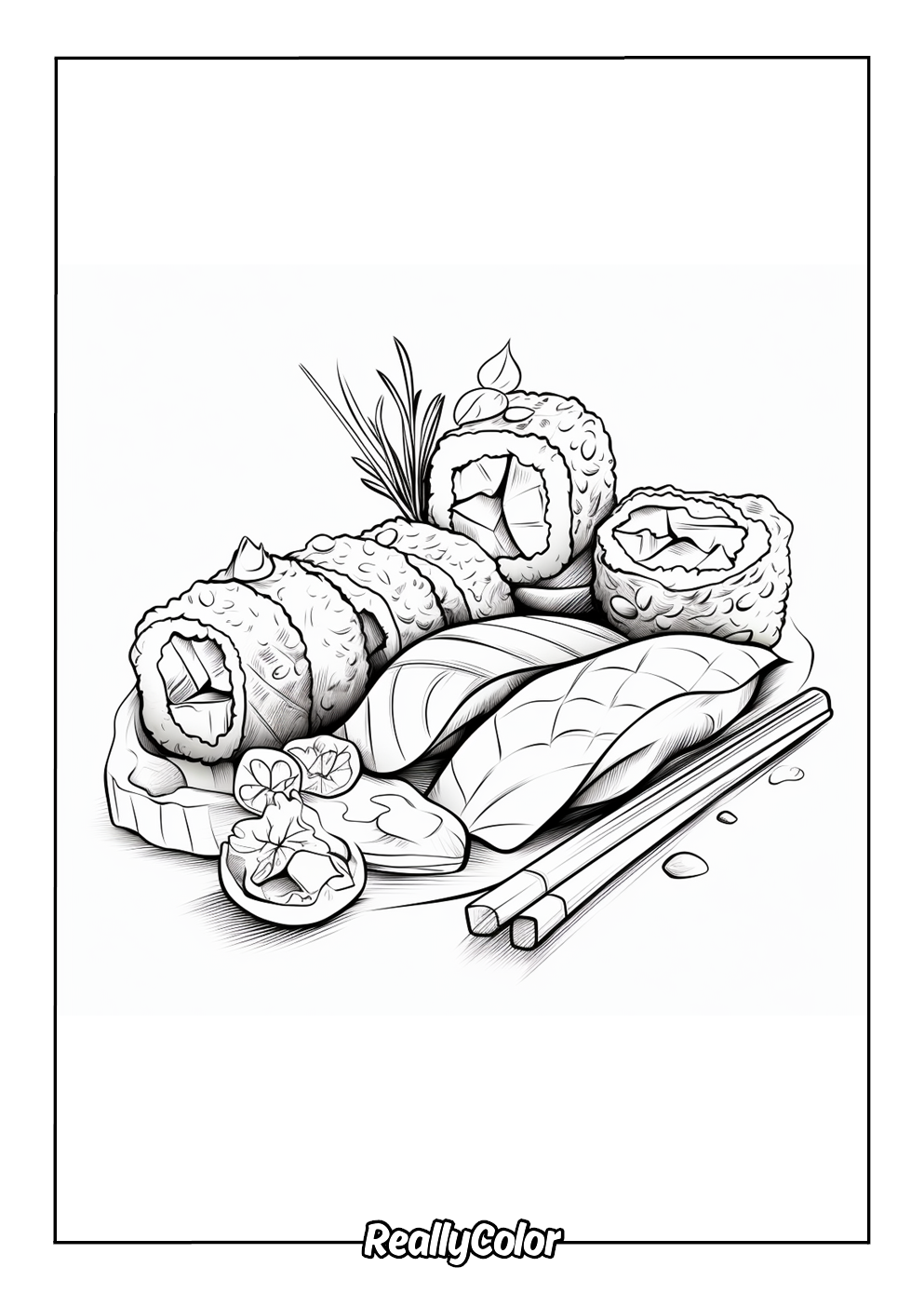Sushi coloring page