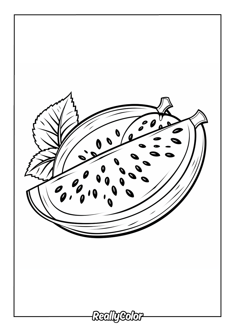 Sweet watermelon color page for kids